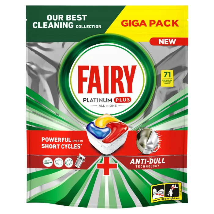 TRAUKU MAZGĀŠANAS KAPSULAS FAIRY PLATINUM PLUS LEMON 71GAB.