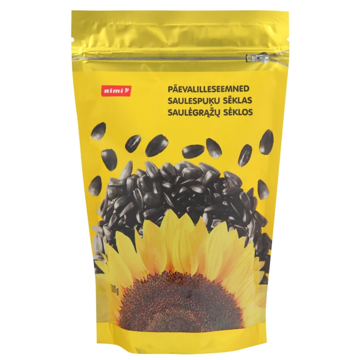 SAULESPUĶU SĒKLAS RIMI MELNĀS, GRAUZDĒTAS, NELOBĪTAS 300G