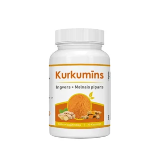 UZTURA BAGĀTINĀTĀJS  KURKUMĪNS+INGVERS+MELNAIS PIPARS 30GAB