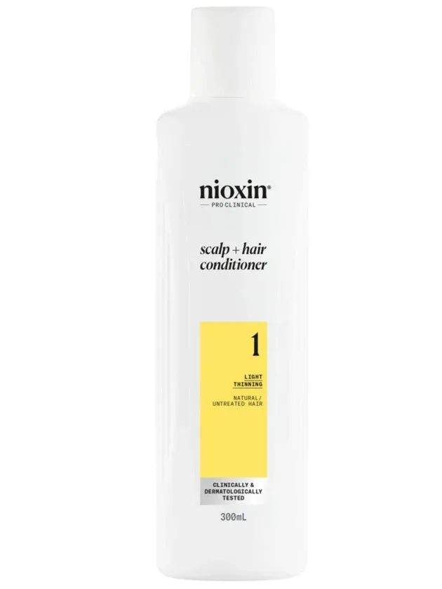 Nioxin SYS1 kondicionieris dabiskiem matiem ar vieglu tendenci kļūt plānākiem, 300 ml