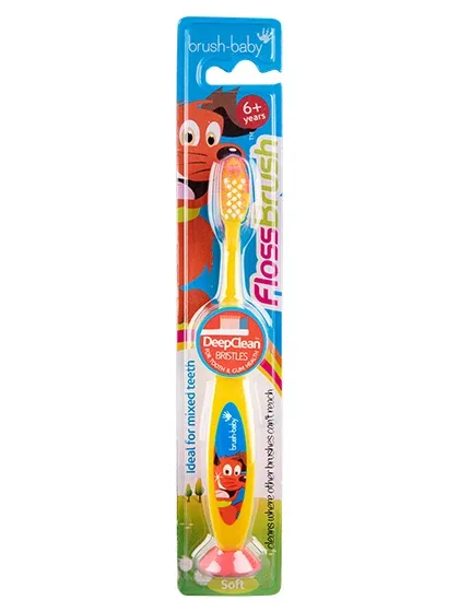 Brush-Baby zobu suka flossbrush, dzeltena, 6 + gadiem, 1 GB