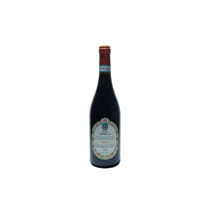 SARKANVĪNS SICILIA NERO D'AVOLA-SYRAH FEUDO LAPARELLO, SAUSAIS BIO 13% 0,75L