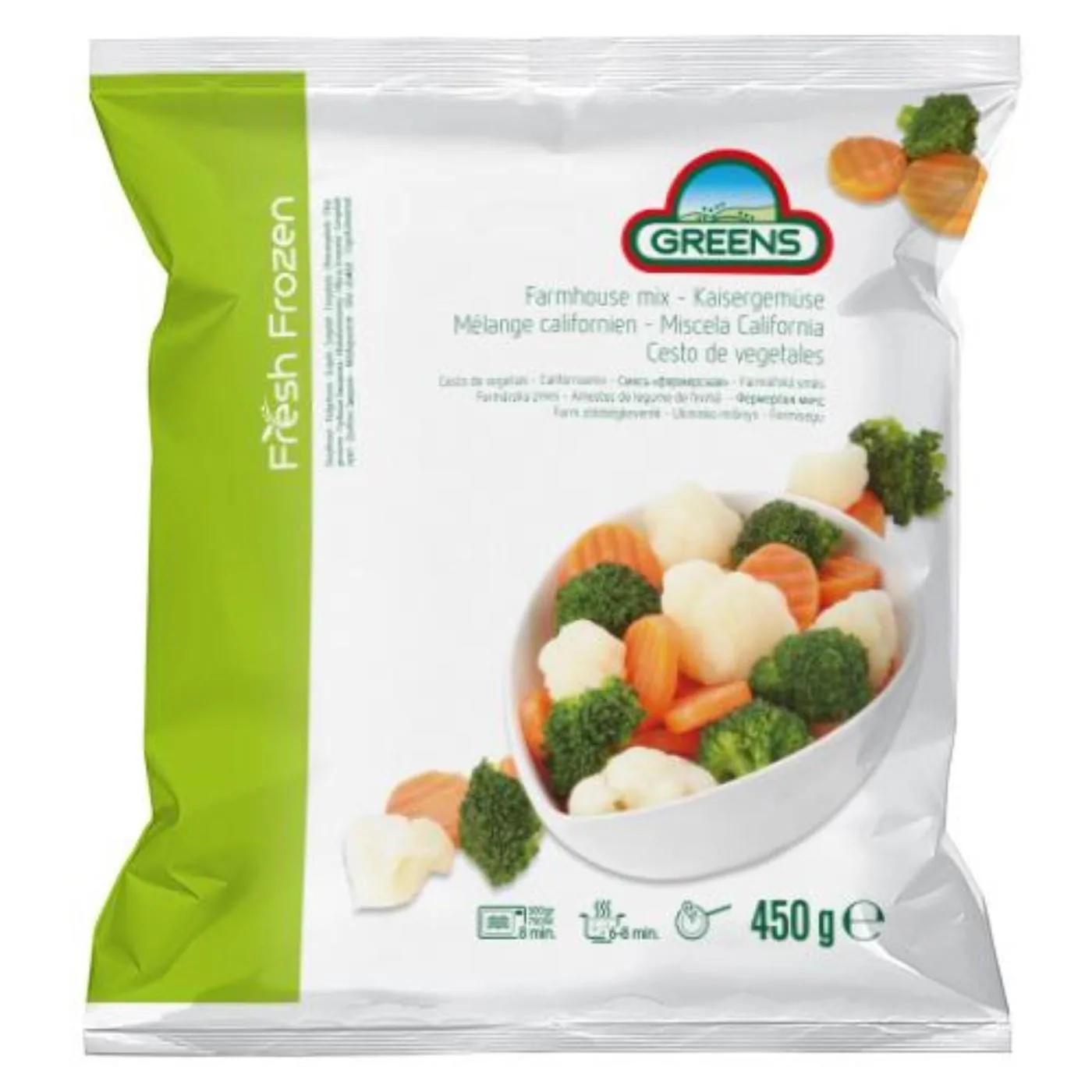 SALDĒTS DĀRZEŅU MAISĪJUMS GREENS FARMHOUSE, 450G IQF
