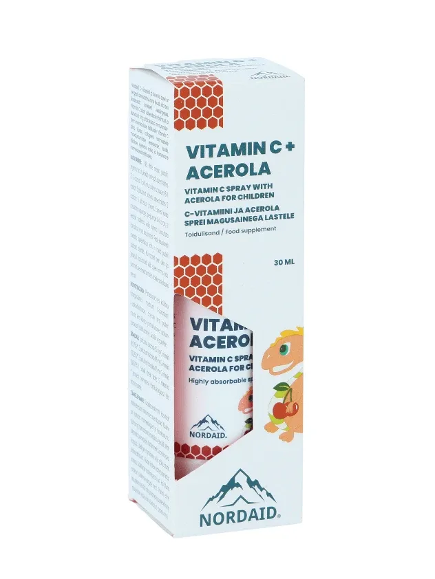 Nordaid vitamīns C + acerola sprejs, 30 ml