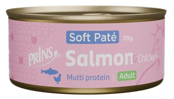 Prins Soft Pate Lasis un vista mitrā barība, 70 g