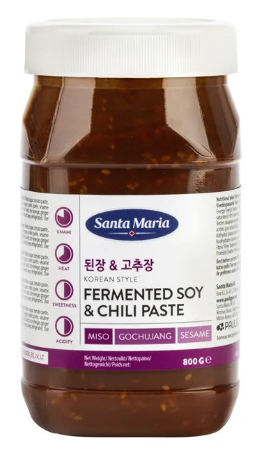 KOREJAS STILA FERMENTĒTA SOJAS & ČILI PASTA 800 G, SANTA MARIA