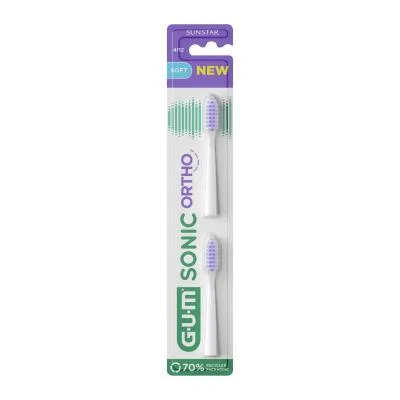 Gum Sonic Ortho zobu birstes rezerves uzgaļi N2