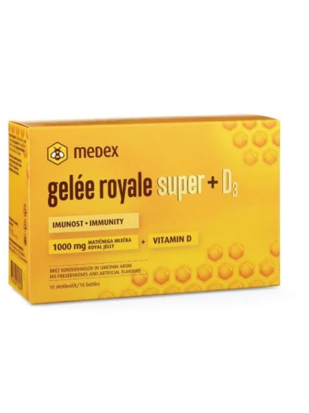 Medex gelée royale super + D3 ampulas, 10 gb.