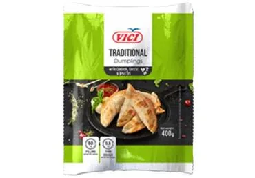 PELMEŅI TRADITIONAL AR VISTU, SIERU UN BARAVIKĀM 400G