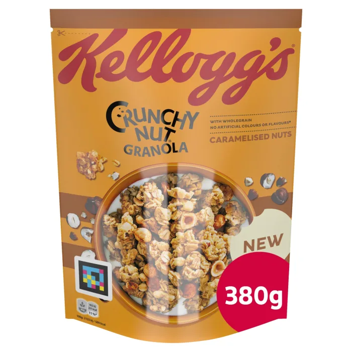 GRANOLA CRUNCHY NUT KARAMELIZĒTI RIEKSTI 380G