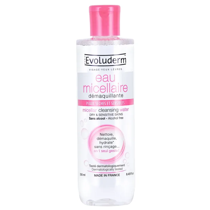 MICELĀRAIS ŪDENS SAUSAI ĀDAI EVOLUDERM 250ML