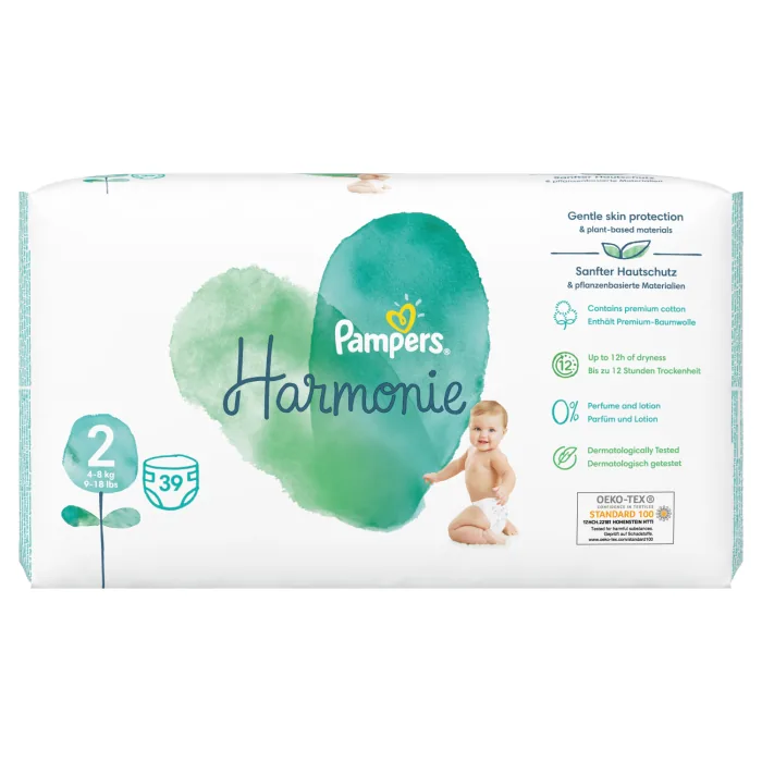 AUTIŅBIKSĪTES PAMPERS HARMONIE VP S2, 4-8KG. 39GAB