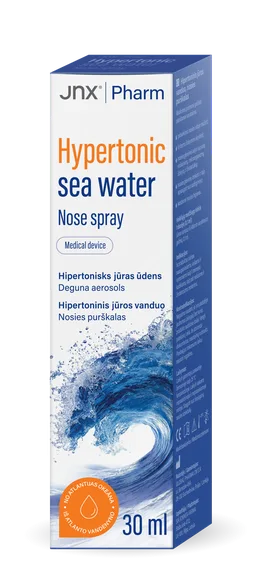 JNX Pharm Hipertonisks jūras ūdens deguna aerosols, 30 ml