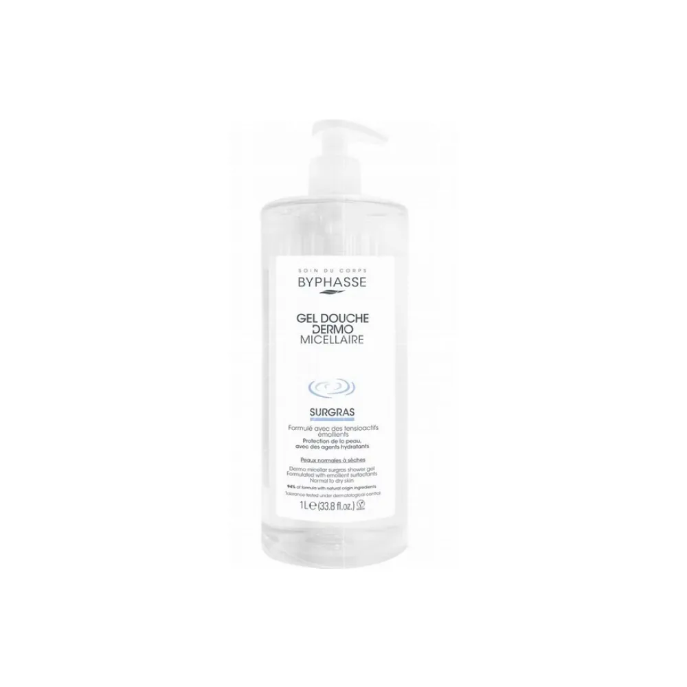BYPHASSE DERMO MICELLAR SHOWER GEL SURGRAS NORMAL TO DRY SKIN 1L