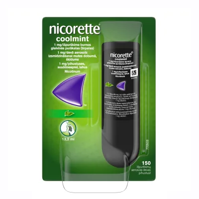 Nicorette Coolmint 1 mg/devā aerosols izsmidzināšanai mutes dobumā, šķīdums N1