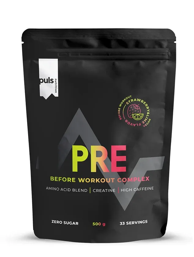 Puls Nutrition Pre Workout pulveris complex strawberry lime, 500 g