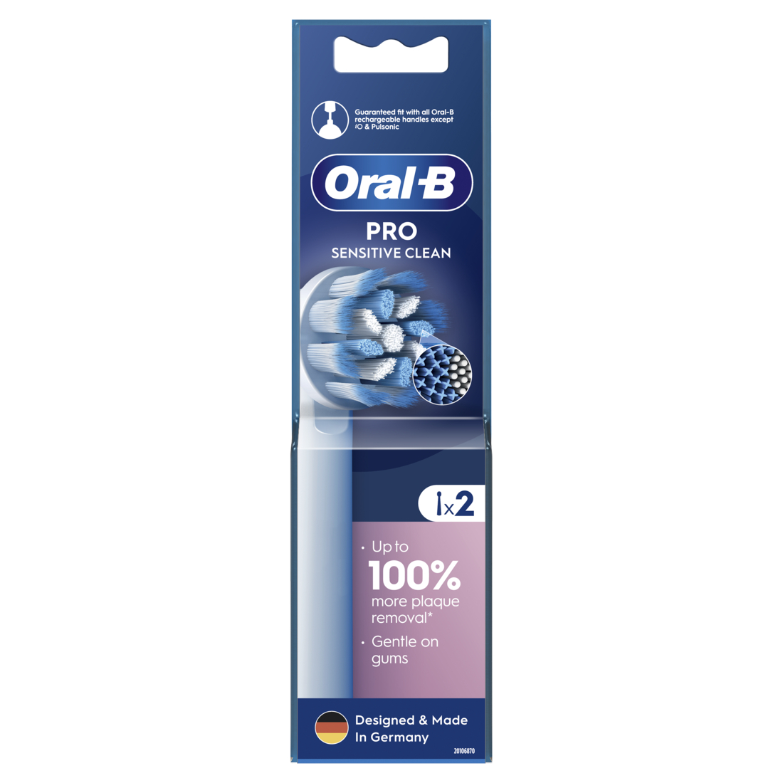 ELEKTRISKĀS ZOBU BIRSTES UZGALIS ORAL-B SENSITIVE CLEAN PRO, 2 GAB.