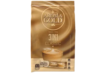 ŠĶĪSTOŠĀS KAFIJAS DZĒRIENS AROMA GOLD 3IN1 10X17G