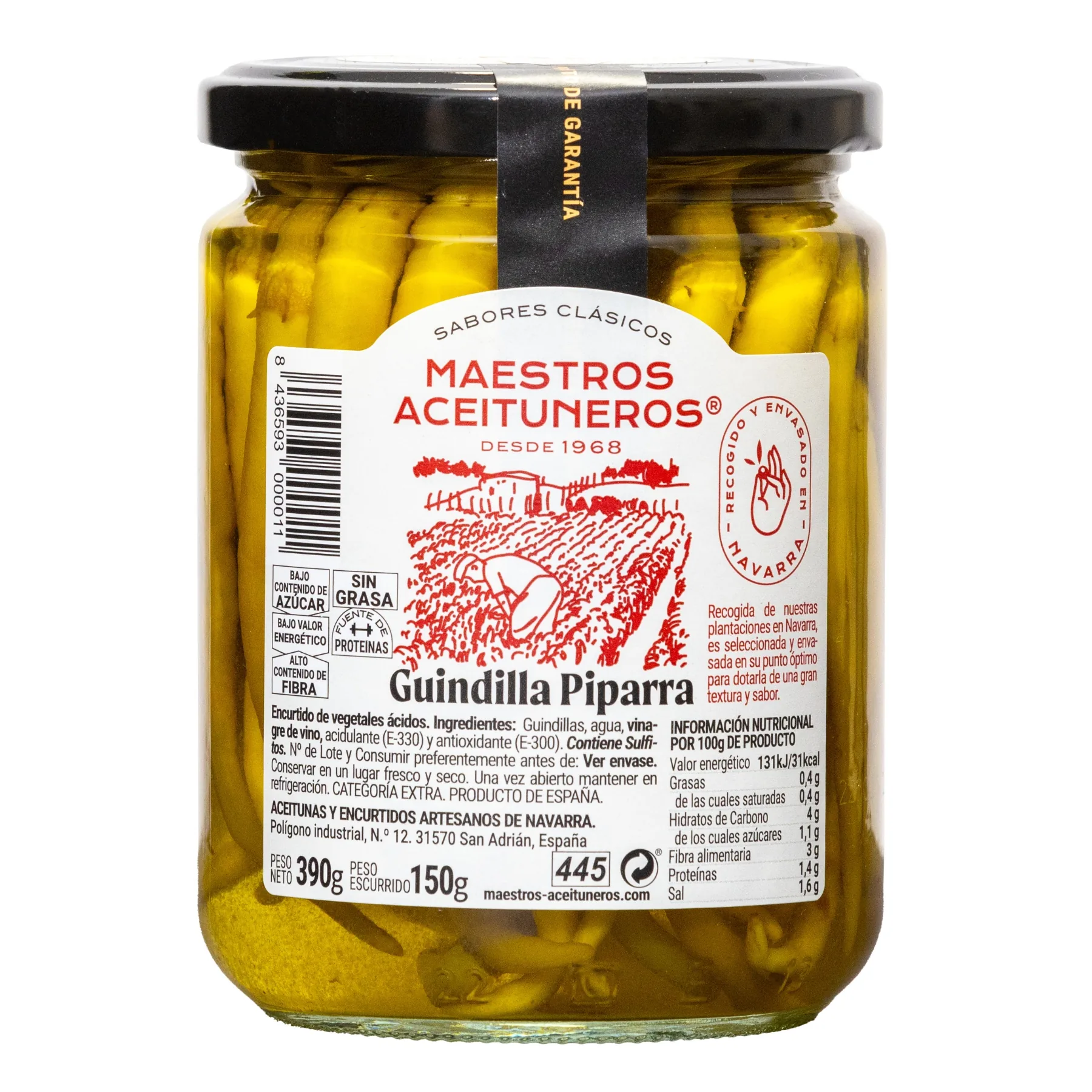 GUINDILLA ČILI PIPARI MAESTROS ACEITUNEROS, 390G/150G