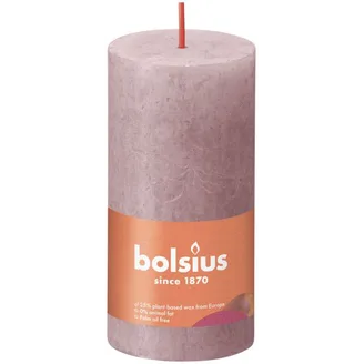SVECE CILINDRS RUSTIKA BOLSIUS PELNU ROZĀ 30H 5X10CM