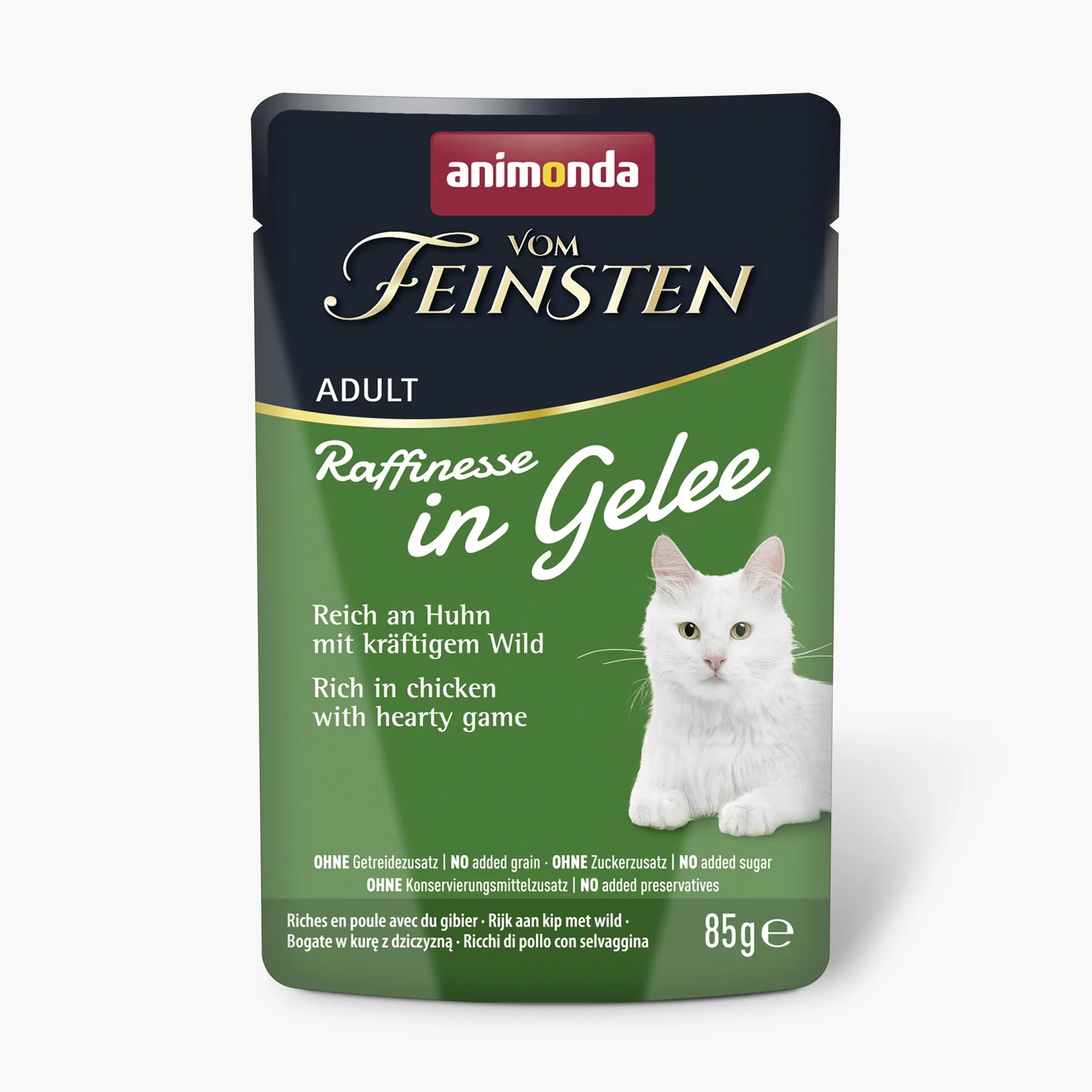 KONSERVI KAĶIEM ANIMONDA VOM FEINSTEN RAFFINESSE, VISTA, MEDĪJUMS ŽĒLEJĀ, 85G
