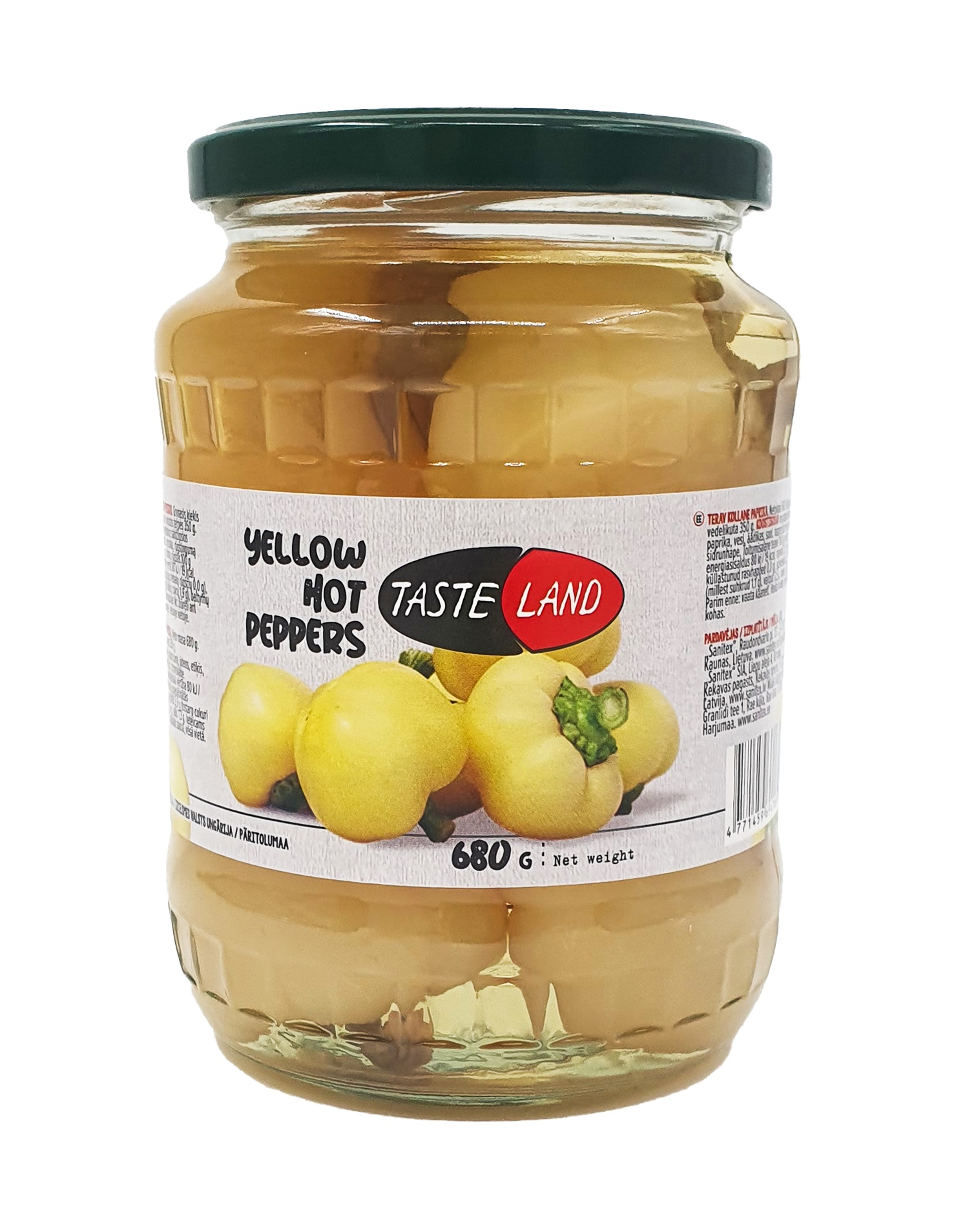 DZELTENA PAPRIKA KONSERVĒTA TASTE LAND, 680G/350G