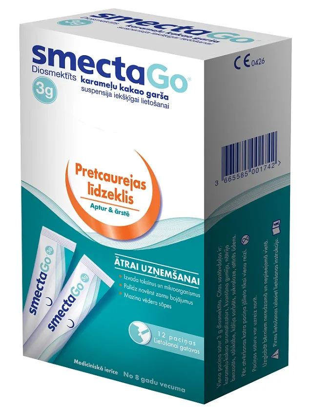 Smectago gatava suspensija, 12 paciņas