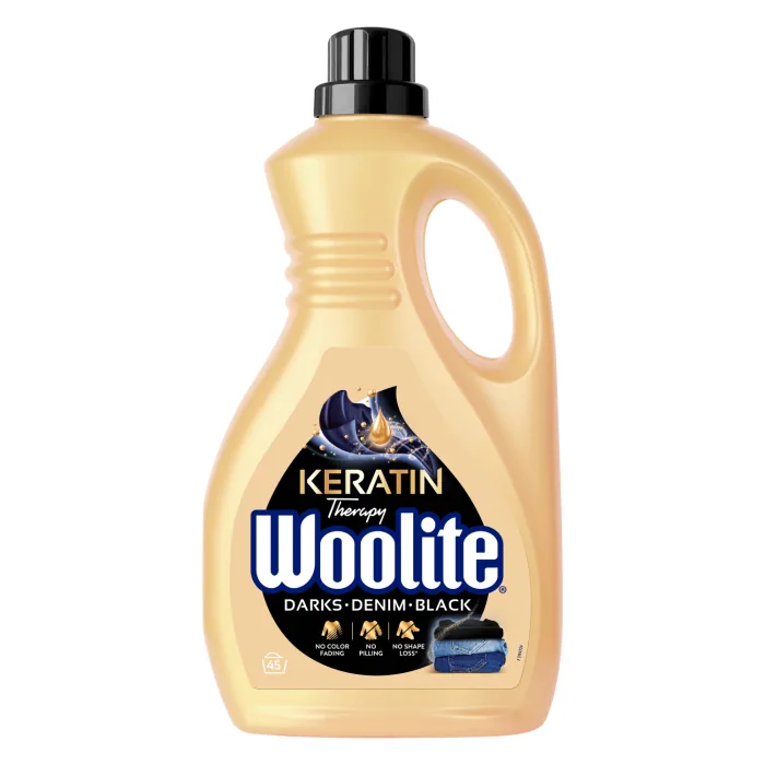 ŠĶIDRAIS MAZGĀŠANAS LĪDZEKLIS WOOLITE DARKS, DENIM, BLACK AR KERATĪNU 2,7L 45MR