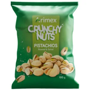 PISTĀCIJAS GRAUZDĒTAS, SĀLĪTAS CRUNCHY NUTS ARIMEX 100G