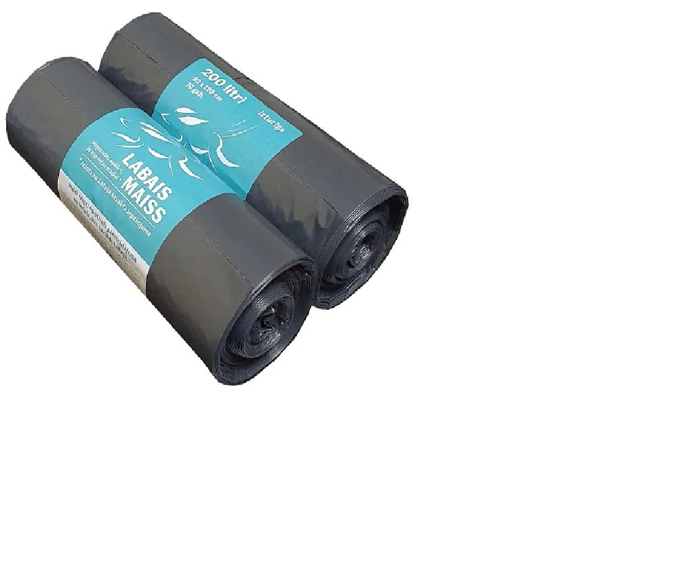 ATKRITUMU MAISI LABAIS MAISS LDPE, 200L, MELNI, 82X120CM, 40MK, 10GAB