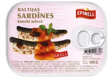 GRILĒTAS SARDĪNES KIMČI MĒRCĒ BRIIS 140G