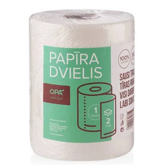 PAPĪRA DVIELIS OPĀ 2 KĀRTAS 1 RULLIS 300 LAPAS