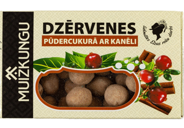 DZĒRVENES MUIŽKUNGU PŪDERCUKURĀ AR KANĒLI 85G