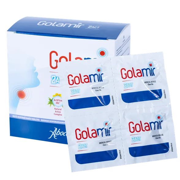 Golamir 2ACT mutē šķīstošas tabletes, 20 gab.
