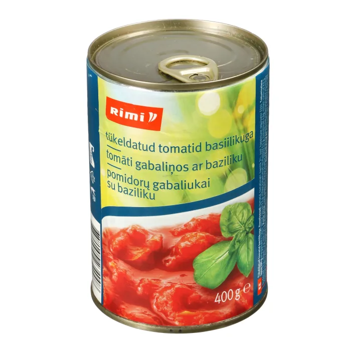 TOMĀTI GABALIŅOS RIMI AR BAZILIKU 400G