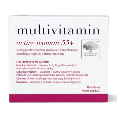 New Nordic Multivitamin Active Woman 55+ tabletes N90