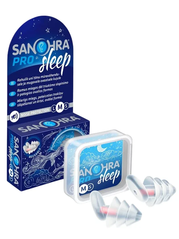 Sanohra Pro Sleep ausu aizbāžņi miegam izmērs M, 2 gb.