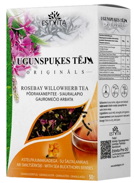 Estvita ugunspuķes tēja ar smiltsērkšķi beramā tēja, 50 g