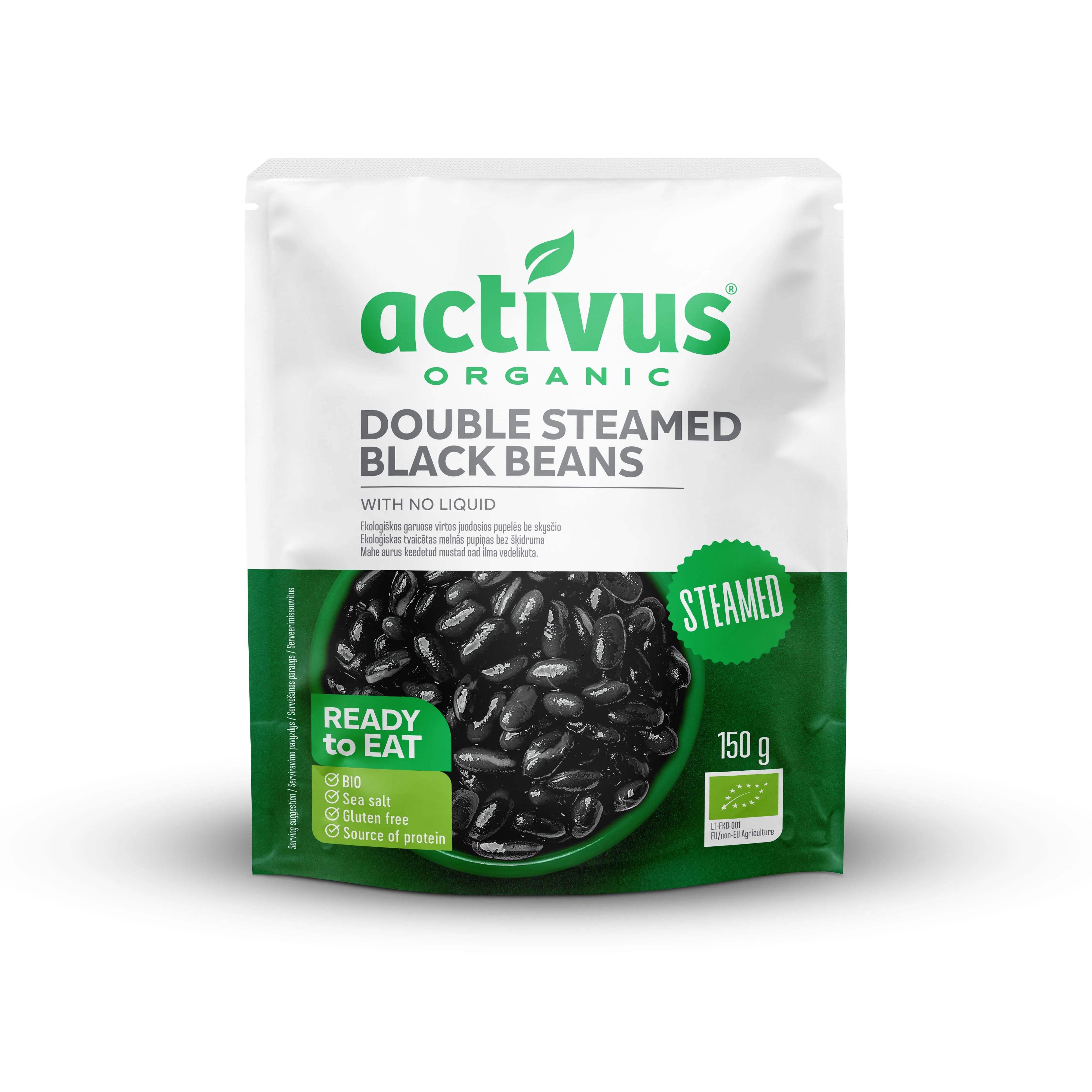 MELNĀS PUPIŅAS BEZ SĀLĪJUMA ACTIVUS BIO, 150G