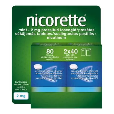 Nicorette Mint 2 mg presētas sūkājamās tabletes N80