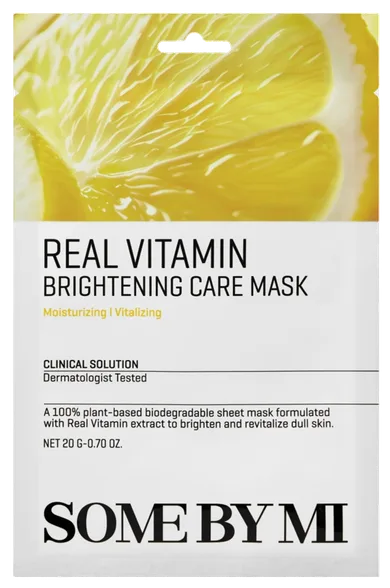 Some by Mi Real Vitamin Brightening auduma sejas maska, 20 g