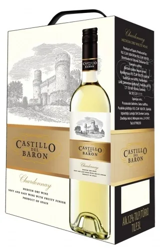 Baltvīns Castillo del Baron, pussalds, 10%, 3 l