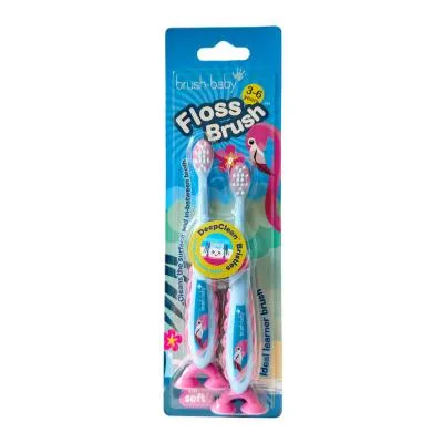 Brush-Baby Flossbrush Flamingo zobu birste 3-6 g. N2