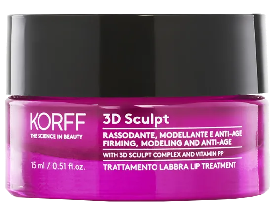 Korff 3D Sculpt Aprises veidojošs pretnovecošanās līdzeklis lūpu kopšanai, 15 ml