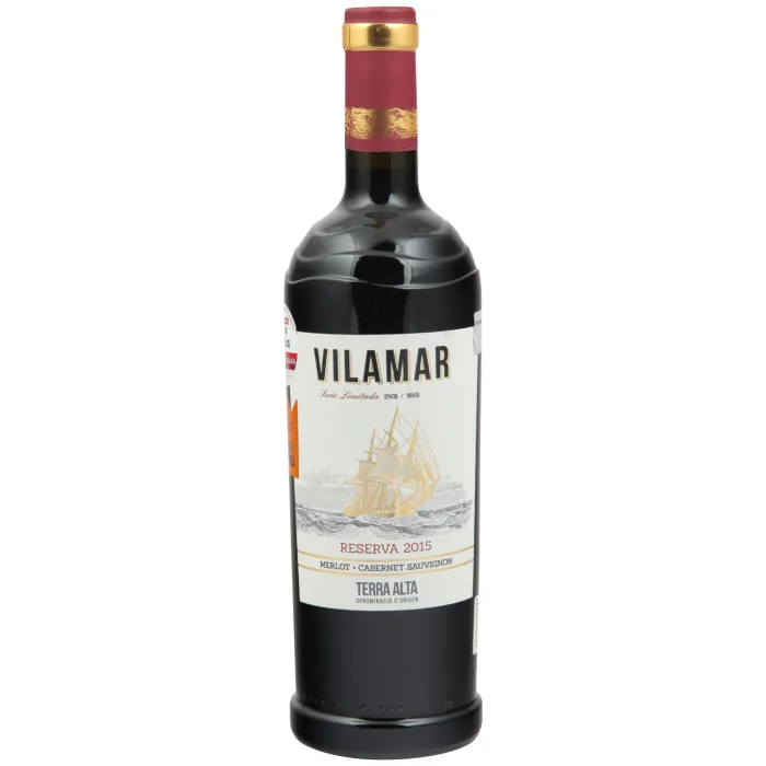 SARKANVĪNS VILAMAR MERLOT - CABERNET SAUVIGNON RESERVA TERRA ALTA, SAUSS 14% 0,75L