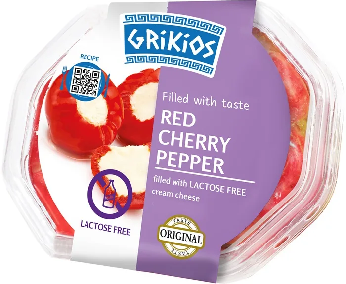 PILDĪTI ĶIRŠU PIPARI GRIKIOS AR SIERU, BEZ LAKTOZES, 200G