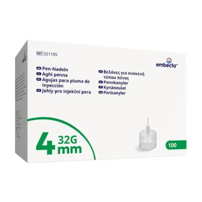 BD Embecta Pen insulīna injektora adatas 4MMX32G N100