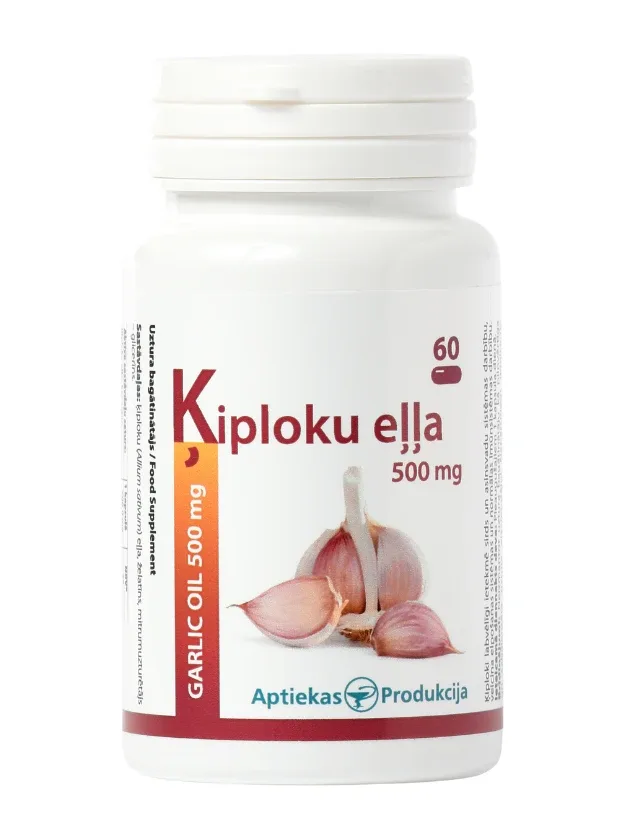 Ķiploku eļļa 500 mg, 60 kapsulas