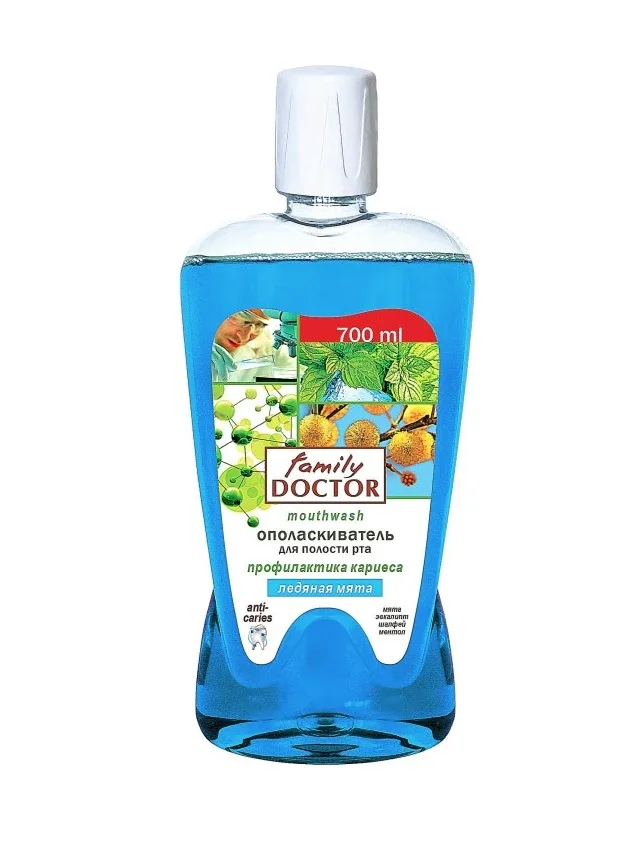 Family doctor skalošanas līdzeklis kariesa profilaksei ledus piparmētra, 700 ml