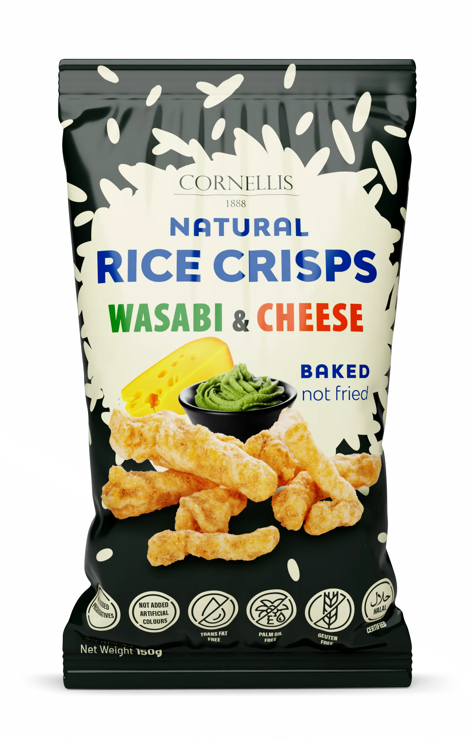 RĪSU UZKODA CORNELLIS 1888, AR VASABI UN SIERA GARŠU, 150G